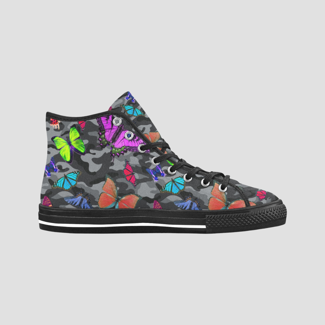 Butterfly Camo High Top Canvas Shoes
