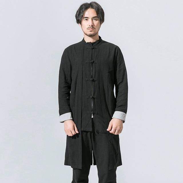 Urbansocietyimport2 BOMBERS & JACKETS Black / XXS Chikara Men's Traditional Linen Jacket
