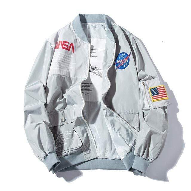 Drop shipping men clothes XD1 Store BOMBERS & JACKETS Gray / S NASA Bomber Jacket